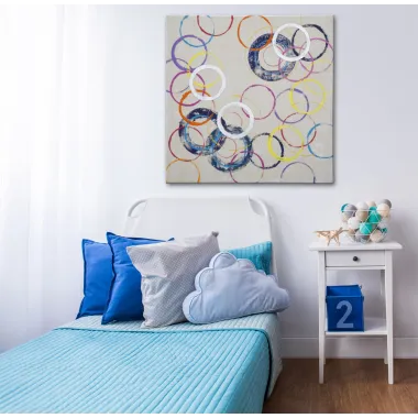 OBRAZ NA PŁÓTNIE FLOATING CIRCLES -A- 80X3X80 cm